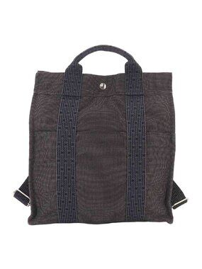 Hermes Her Line Sac a Dos Backpack Canvas Gray Ad PM HERMES Her Line A Dos MM Backpack Canvas Gray Silver Auth  main image 3